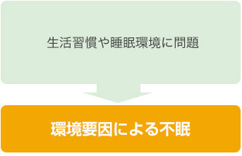 生活習慣や睡眠環境に問題→環境要因による不眠