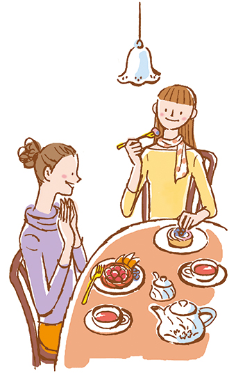 とっておきのおやつを食べる